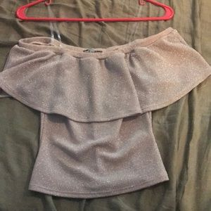 Off the shoulder sparkly top!
